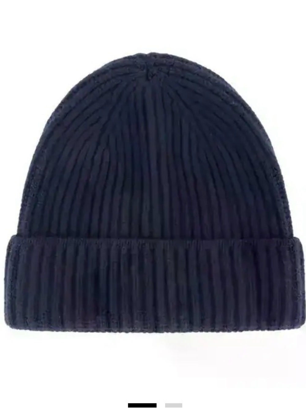 Doriani Ribbed Beanie Hat 100% Cashmere in Navy Blue Made in Italy